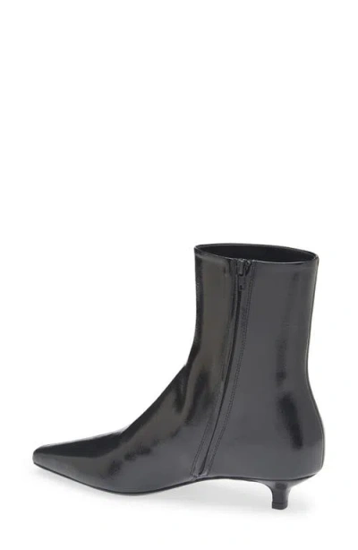 Totême Toteme Slim Kitten Heel Pointed Toe Bootie In Black