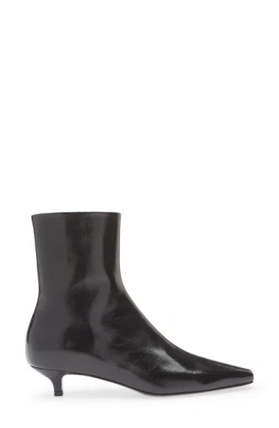 Totême Toteme Slim Kitten Heel Pointed Toe Bootie In Black