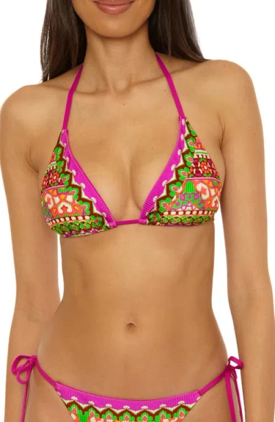 Bca By Rebecca Virtue Moroccan Triangle Bikini Top In Pink