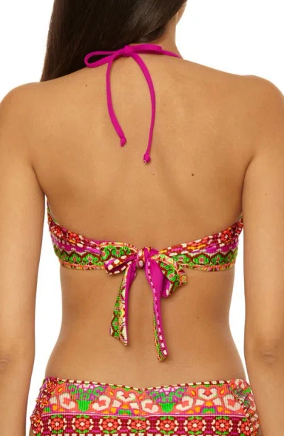 Bca By Rebecca Virtue Moroccan Tile V-wire Bandeau Bikini Top In Multi