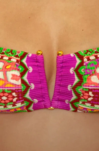 Bca By Rebecca Virtue Moroccan Tile V-wire Bandeau Bikini Top In Multi