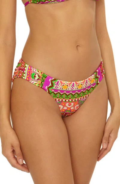 Bca By Rebecca Virtue Moroccan Tile Hipster Bikini Bottoms In Pink