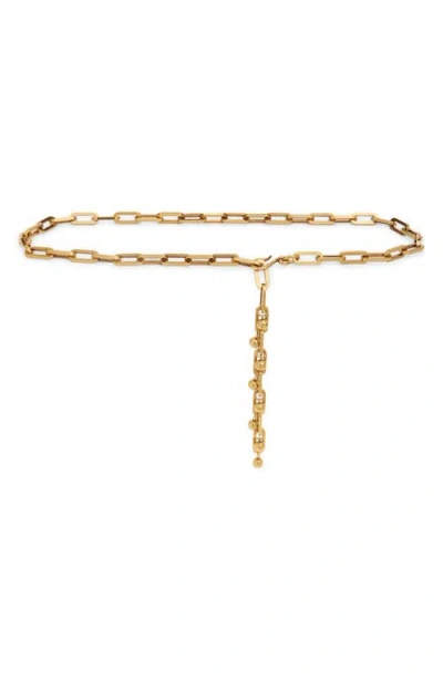 Etro Adjustable Chain Link Belt With Gold Finish
