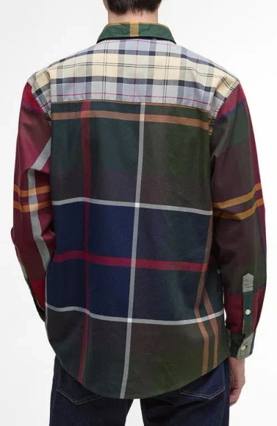 Barbour Oversize Patchwork Plaid Cotton Twill Button-down Shirt In Multi