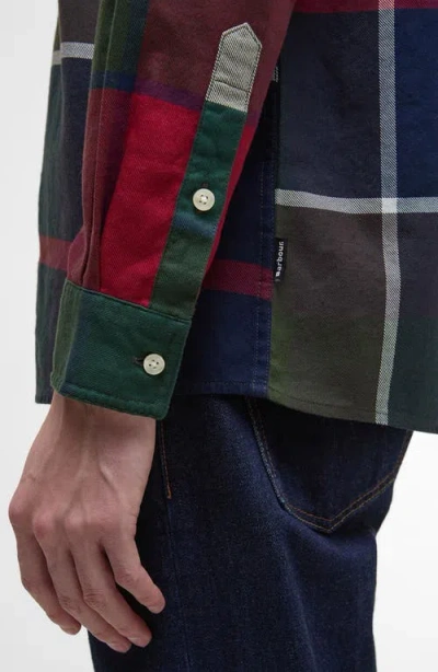 Barbour Oversize Patchwork Plaid Cotton Twill Button-down Shirt In Multi
