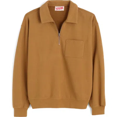 Madewell The Mccarren Midweight Quarter Zip Sweatshirt In Burgundy