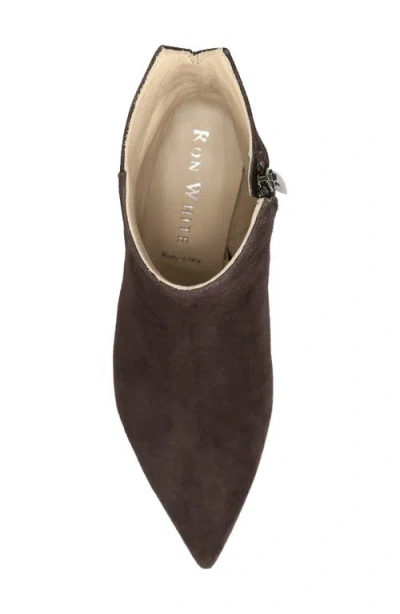 Ron White Loralie Pointed Toe Kitten Heel Bootie In Brown