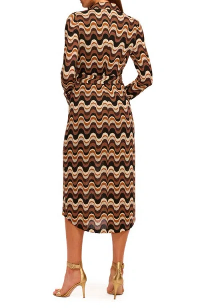 Ramy Brook Lydia Wavy Stripe Long Sleeve Sweater Shirtdress In Multi