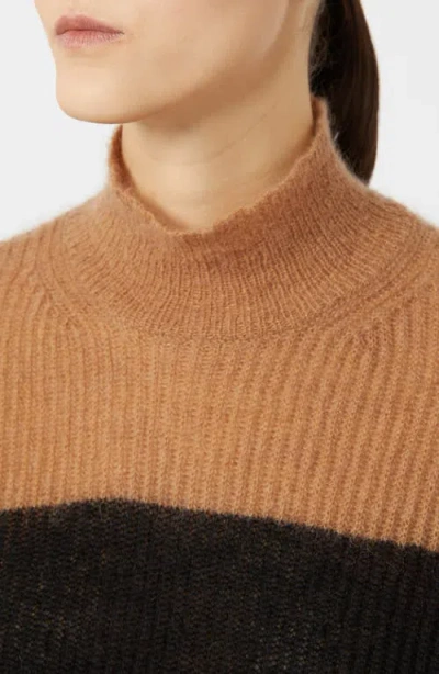 Mm By Max Mara Tenna Stripe Turtleneck Sweater In Burgundy