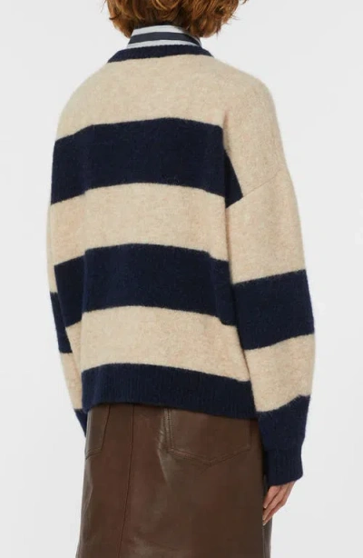 Weekend Max Mara Striped Long Sleeve Crew Neck Sweater In Multi