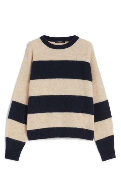 Weekend Max Mara Striped Long Sleeve Crew Neck Sweater In Multi