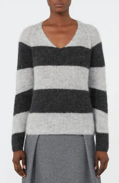 Mm By Max Mara Ricetta Stripe Mohair & Wool Blend Sweater In Multi