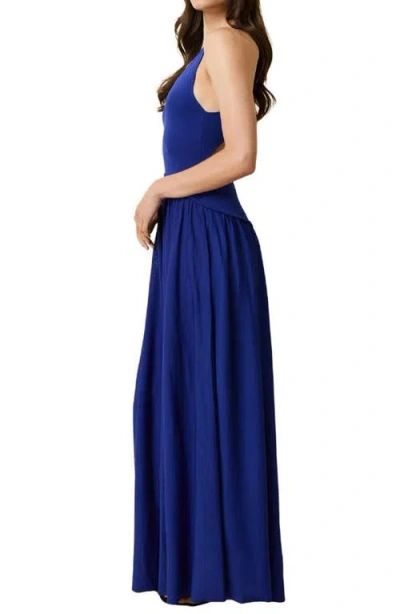 Solid & Striped The Maggie Crossback Maxi Dress In Blue