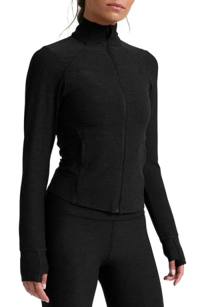 Beyond Yoga Space Dye Trails Active Jacket In Black