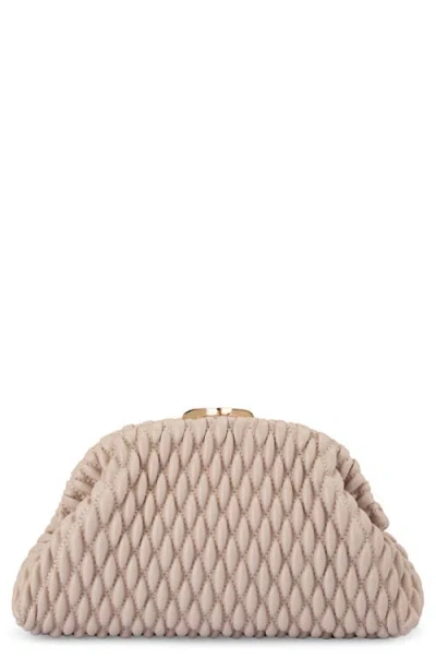 Olga Berg Paige Textured Faux Leather Frame Clutch In Pink
