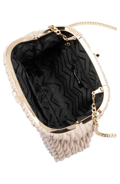 Olga Berg Paige Textured Faux Leather Frame Clutch In Pink