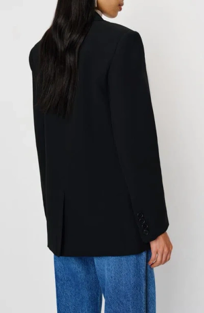 Reformation James Relaxed One-button Crepe Blazer In Black