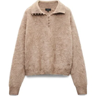 Rag & Bone Jada Cashmere Collared Sweater In Gold