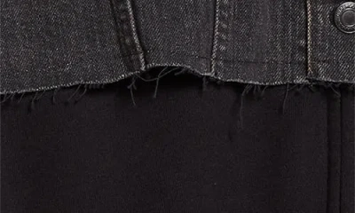 Undercover Denim-panelled Cotton Jacket In Black