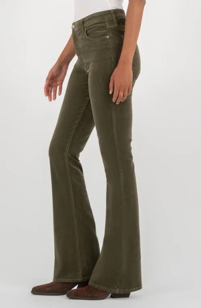 Kut From The Kloth Ana Fab Ab High Waist Corduroy Flare Jeans In Green