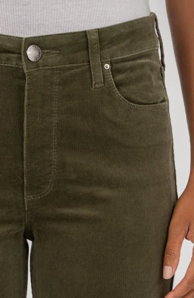 Kut From The Kloth Ana Fab Ab High Waist Corduroy Flare Jeans In Green