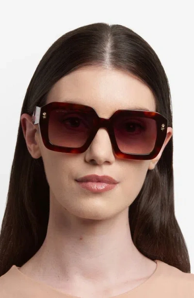 Etro 52mm Gradient Rectangular Sunglasses In Brown