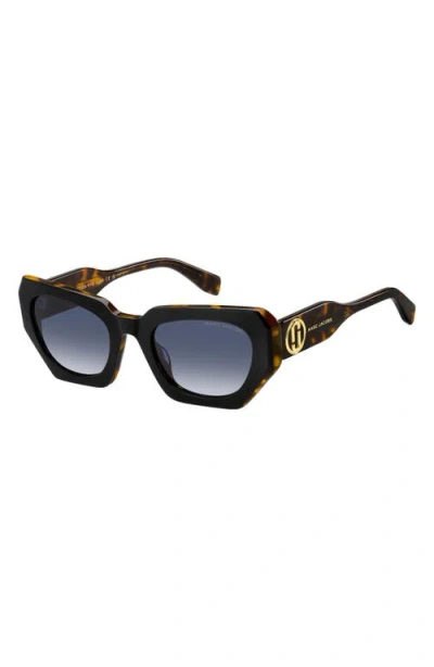 Marc Jacobs 52mm Rectangular Geometric Sunglasses In Black