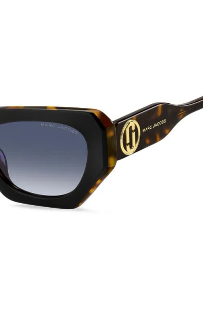 Marc Jacobs 52mm Rectangular Geometric Sunglasses In Black