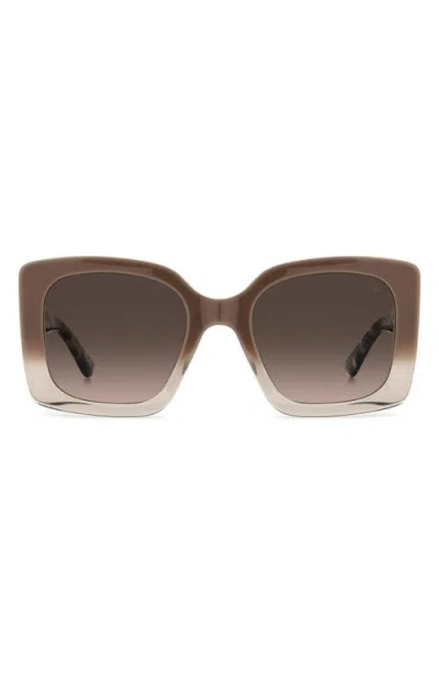 Stuart Weitzman 53mm Gradient Square Sunglasses In Brown
