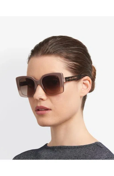 Stuart Weitzman 53mm Gradient Square Sunglasses In Brown