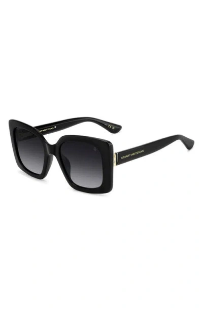 Stuart Weitzman 53mm Gradient Square Sunglasses In Black