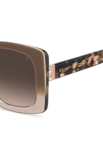 Stuart Weitzman 53mm Gradient Square Sunglasses In Brown