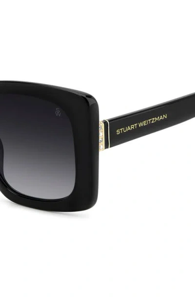 Stuart Weitzman 53mm Gradient Square Sunglasses In Black