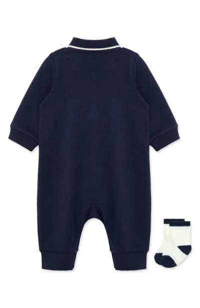 Little Me Baby Boys Cars Coverall & Socks, 2 Piece Set In Blue