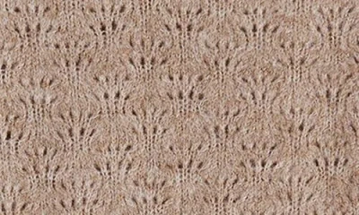 Scotch & Soda Kids' Ajour Pointelle Crewneck Sweater In Brown