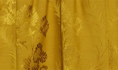 Etro Leafy Jacquard Sleeveless Midi Dress In Yellow