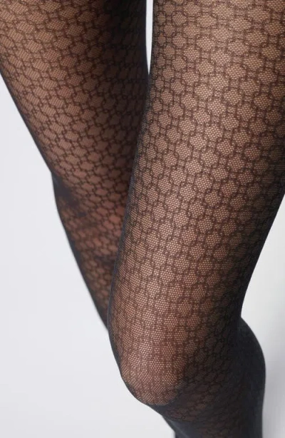 Oroblu Geo Pattern Sneaker Tights In Black