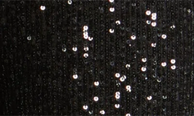 Eliza J Mixed Media Satin & Sequin Jumpsuit In Black