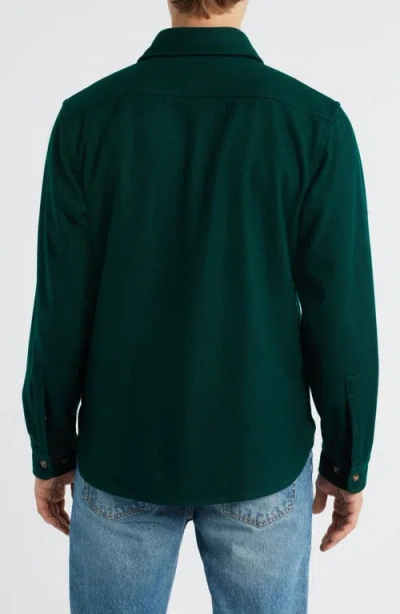 Schott Nyc Cpo Wool Blend Work Shirt In Green