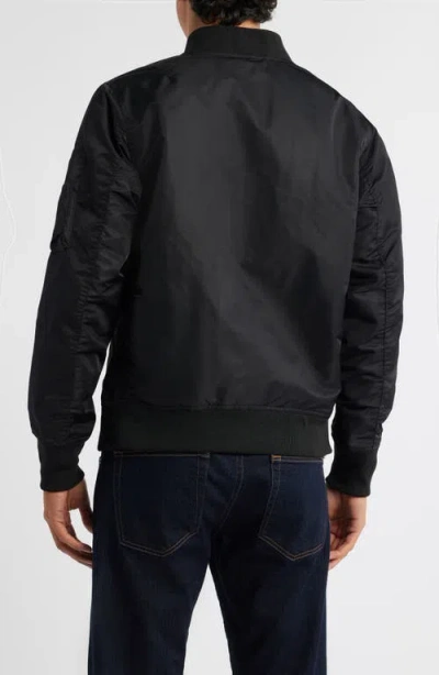 Schott Nyc Ma-1 Satin Flight Jacket In Black