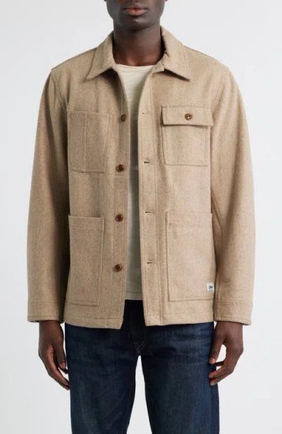Schott Nyc Unlined Wool Blend Chore Jacket In Brown
