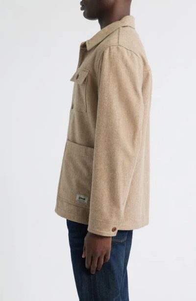 Schott Nyc Unlined Wool Blend Chore Jacket In Brown