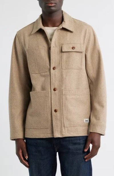 Schott Nyc Unlined Wool Blend Chore Jacket In Brown