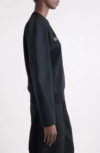 Givenchy Womens Black Brand-intarsia Round-neck Wool And Cashmere Sweater