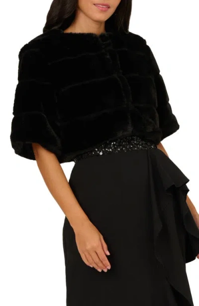 Adrianna Papell Women's Faux Fur Bolero Jacket In Black