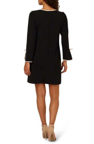 Adrianna Papell Crepe Bow Dress In Black