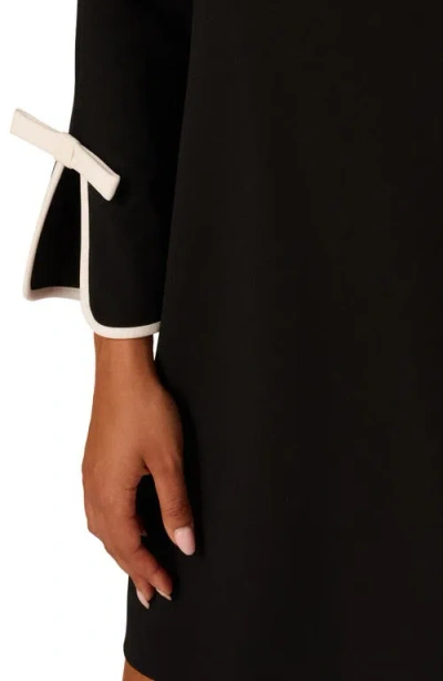 Adrianna Papell Crepe Bow Dress In Black