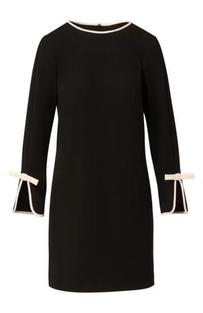 Adrianna Papell Crepe Bow Dress In Black