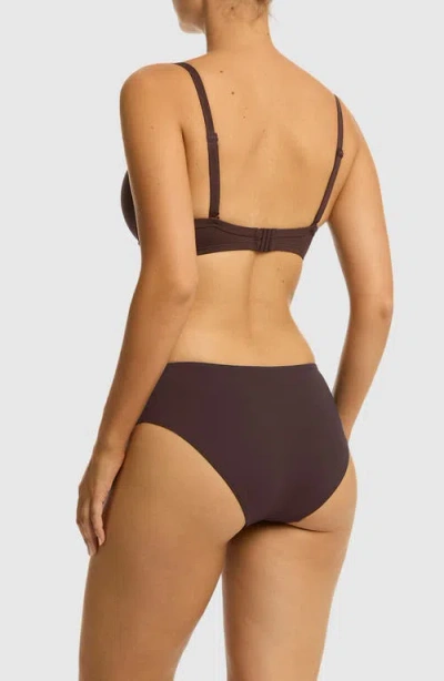 Sea Level Cross Front D- & Dd-cup Molded Underwire Bikini Top In Brown
