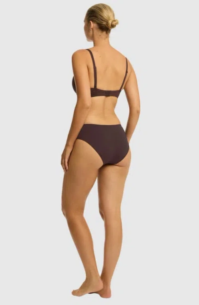 Sea Level Cross Front D- & Dd-cup Molded Underwire Bikini Top In Brown